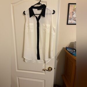 Apt. 9 Black and White Sleeveless Blouse